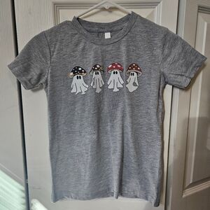 Youth Medium Gray Mushroom Ghost shirt